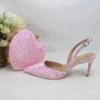 Heart Pink Wedding Shoes and bag - Image 2