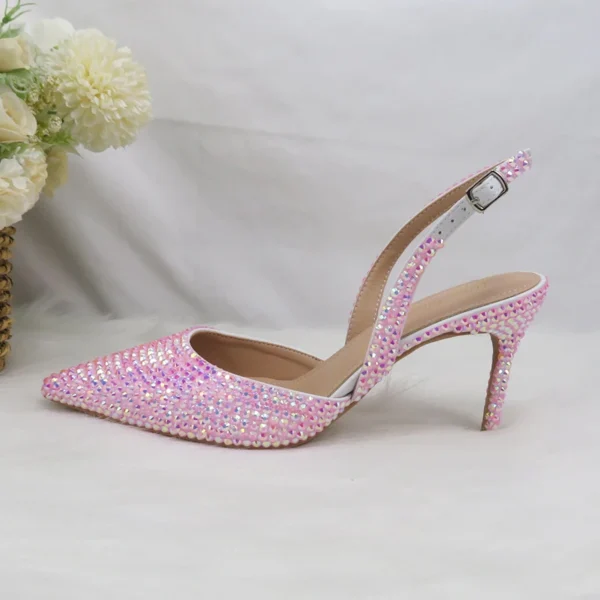 Heart Pink Wedding Shoes and bag - Image 5