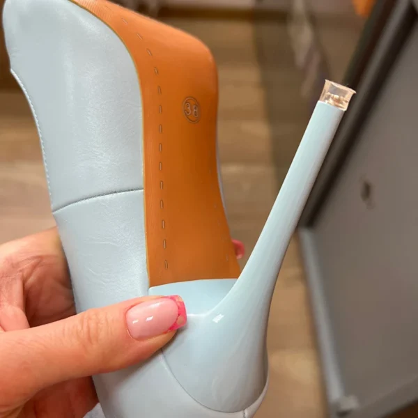 Women Scarpins Sky Blue Low Heels - Image 2
