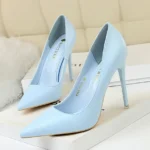 Women Scarpins Sky Blue Low Heels