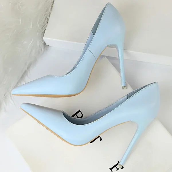 Women Scarpins Sky Blue Low Heels - Image 3