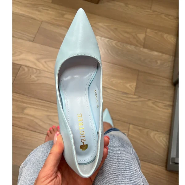 Women Scarpins Sky Blue Low Heels - Image 4