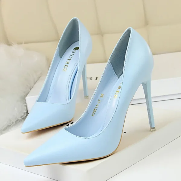 Women Scarpins Sky Blue Low Heels