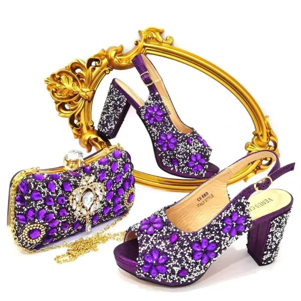 Newset Italian Design Nigerian Women Shoes and Bag Set - Image 2