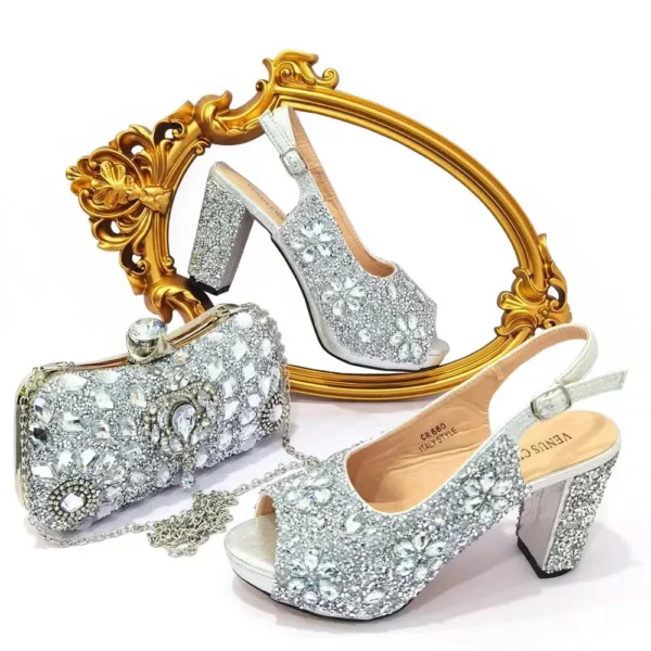 Newset Italian Design Nigerian Women Shoes and Bag Set - Image 4