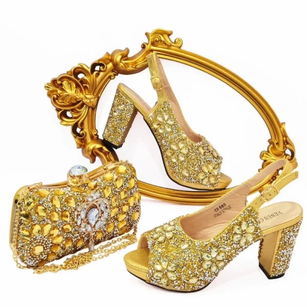 Newset Italian Design Nigerian Women Shoes and Bag Set