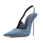 Women's Fashion Blue Denim Thin High Heels