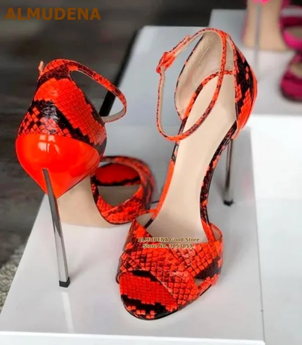 Silver Metal Blade Heel Sandals