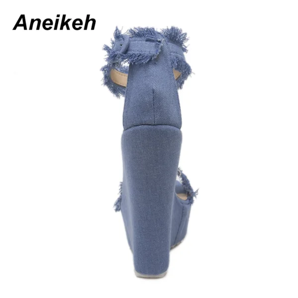 Blue Designer Denim Sandals - Image 4