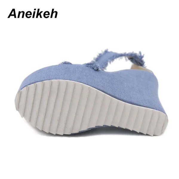 Blue Designer Denim Sandals - Image 5