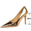 Metal Stone Pattern Woman Pumps - Image 2