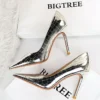 Metal Stone Pattern Woman Pumps - Image 3