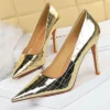 Metal Stone Pattern Woman Pumps - Image 6