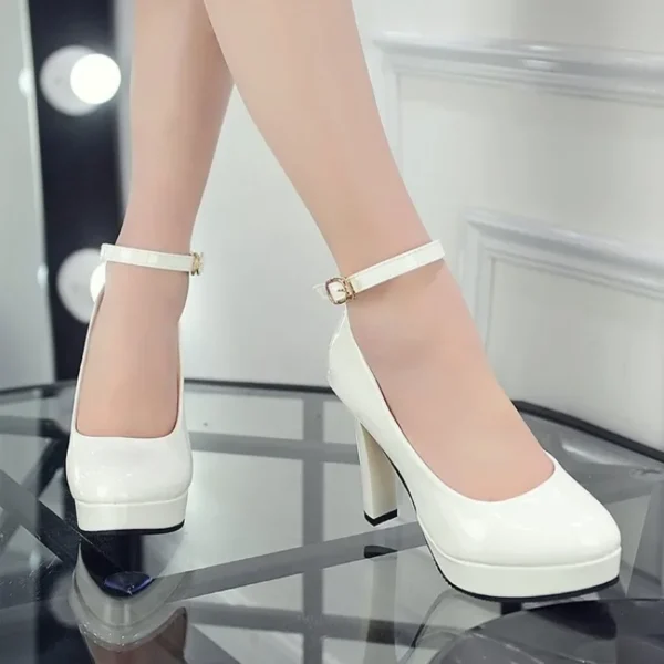 Comemore Pumps Elegant Heel Women White