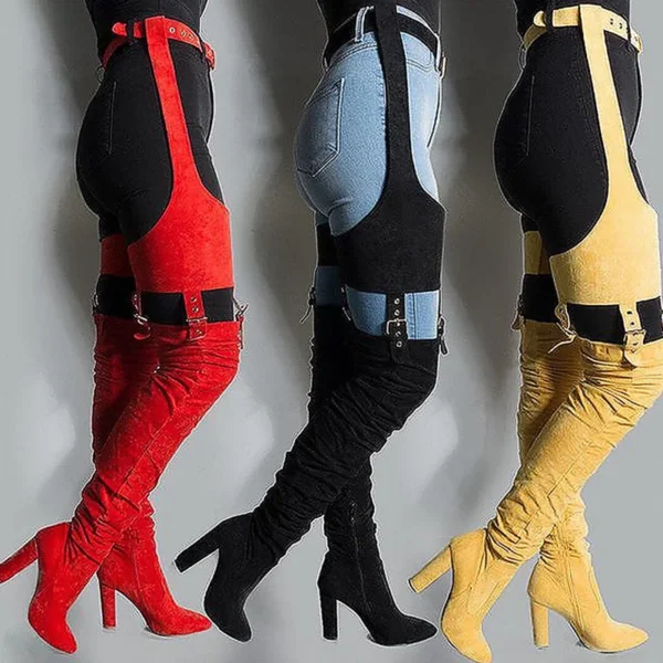 Fashion Belt Women's Over The Knee Boots