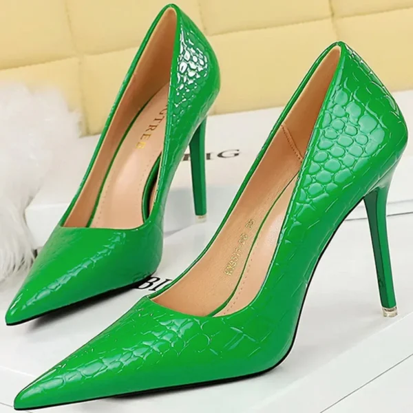 Fashion Women 10.5cm Green High Heels Pumps