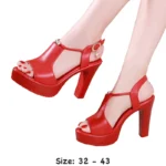 High quality leather sandals red