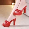 Red Platform Mules - Image 2