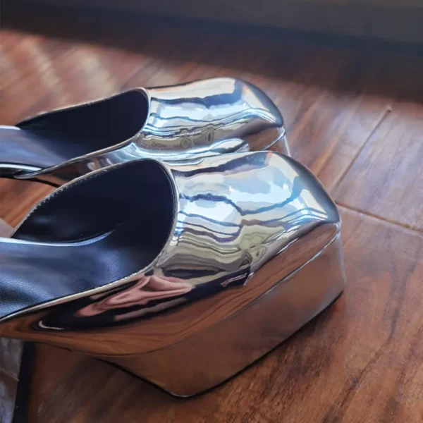 Fashion Pumps Square Head Thick Bottom Thick Heels - Image 5