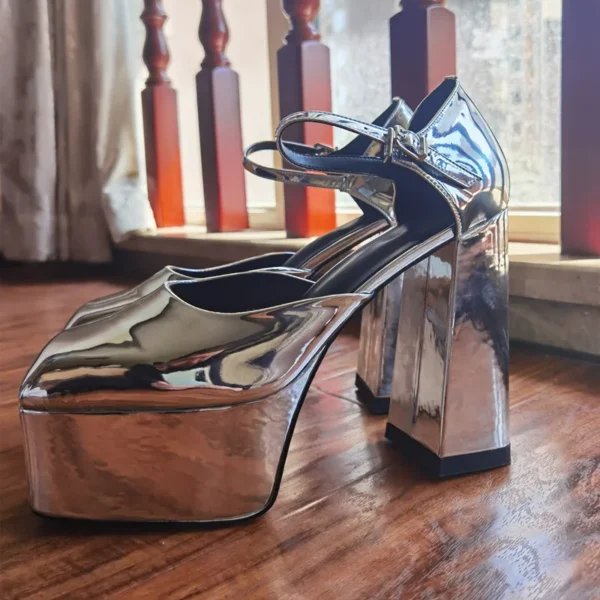 Fashion Pumps Square Head Thick Bottom Thick Heels