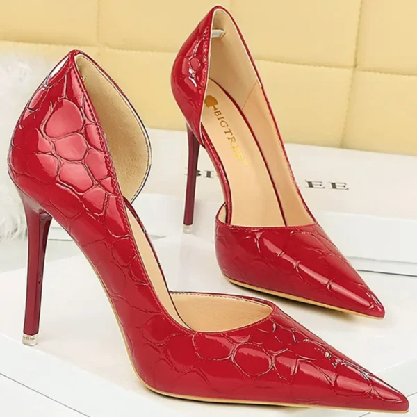 New Women 10.5cm High Heels Shoes Red Pumps