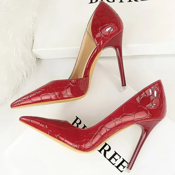 New Women 10.5cm High Heels Shoes Red Pumps - Image 3