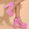 Pink Chunky Heeled Sweet Platform Pumps - Image 5