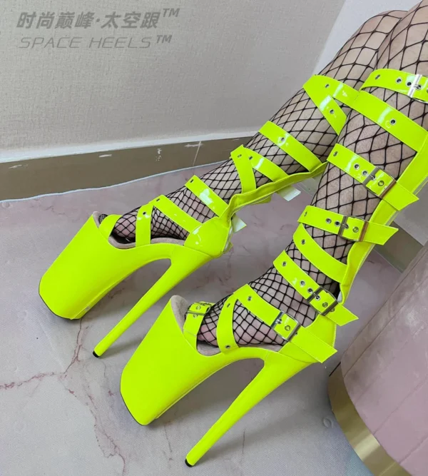 Super High Heel Sandal Boots Neon - Image 5