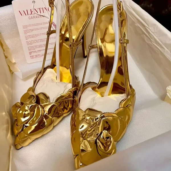 Golden Rose Petal Stilettos - Image 4