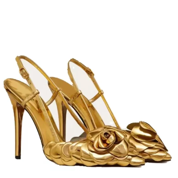 Golden Rose Petal Stilettos - Image 5