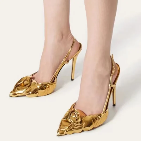 Golden Rose Petal Stilettos