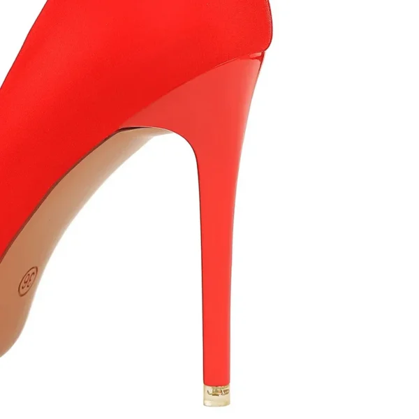Women 10.5cm Red Pointed Toe Pumps - Image 6