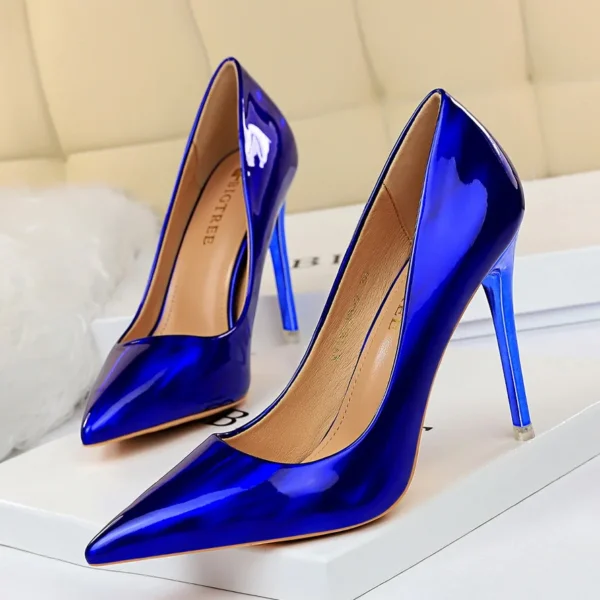 Women Fetish 10.5cm High Heels Blue