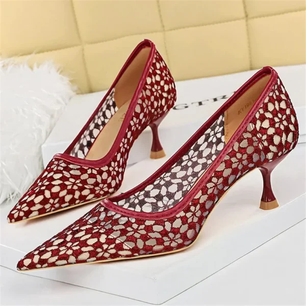 Wine Red Kitten Pumps