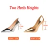 Women Mteallic Patent Bronze Leather Pumps - Image 6
