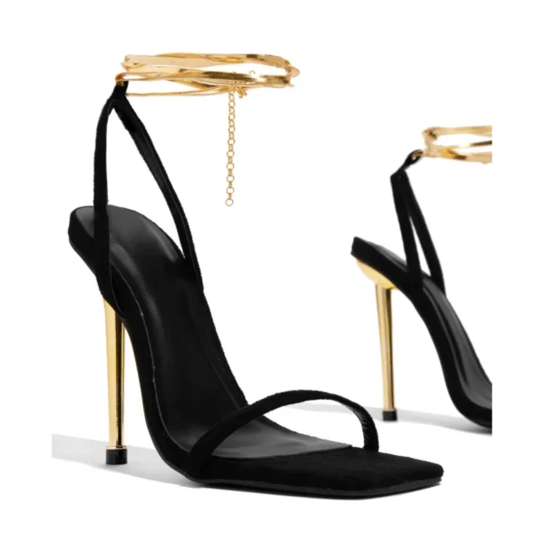 Women heels Sexy Gold Padlock High Heels Sandals - Image 6