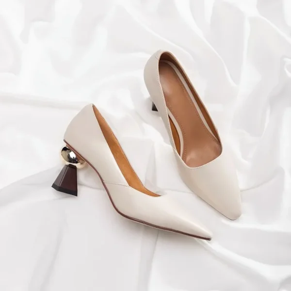Women's Desinger Pumps Gold Ball - Image 2