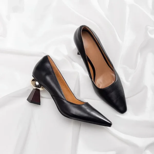 Women's Desinger Pumps Gold Ball - Image 3