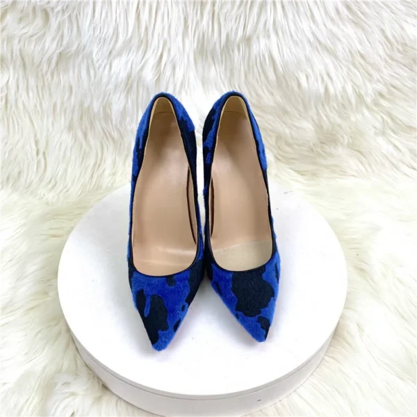 Blue Flock Women Pumps - Image 6