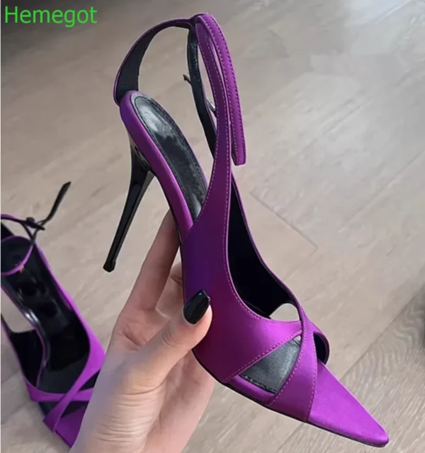 Cross Strap Peep Toe Sandals - Image 5