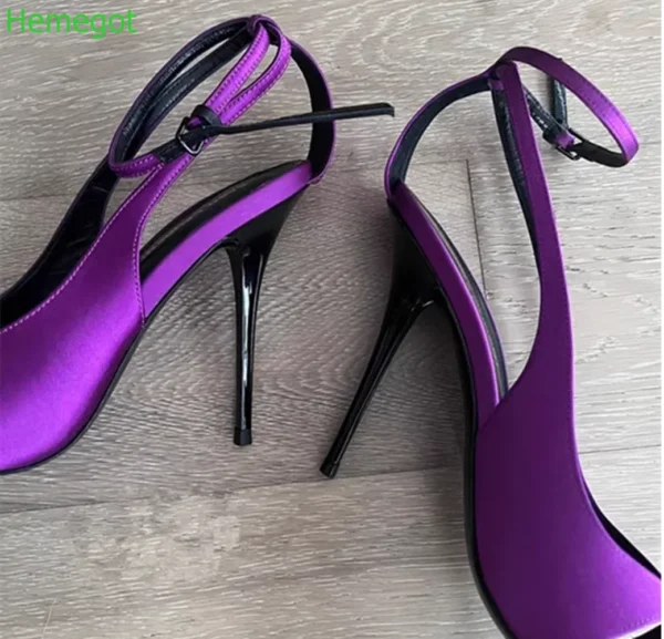 Cross Strap Peep Toe Sandals - Image 6