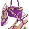 Italian Shoe and Bag Set Purple