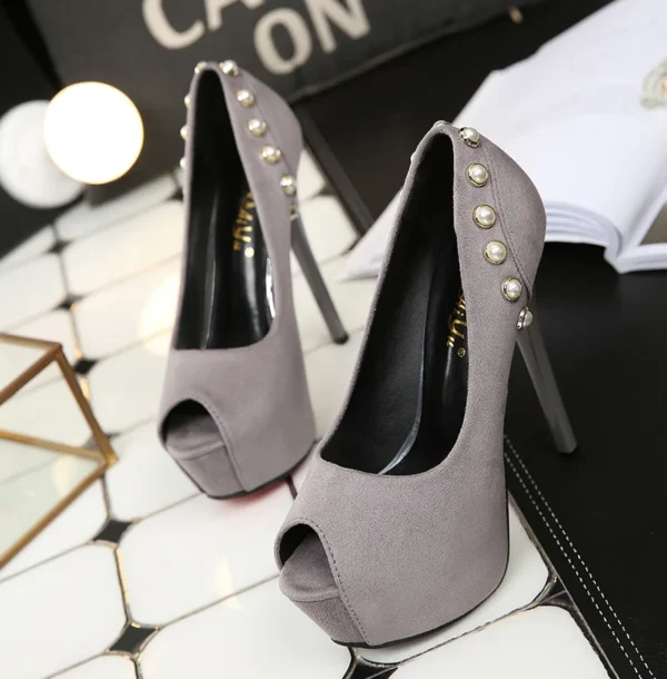 Elegant Peep Toe Platform Ladies Heels - Image 4