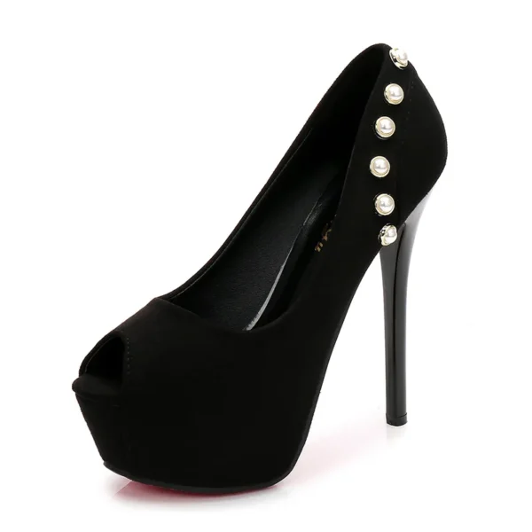 Elegant Peep Toe Platform Ladies Heels - Image 6