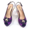 High Quality Comfortable Heels & Bag Set in Purple - Image 3