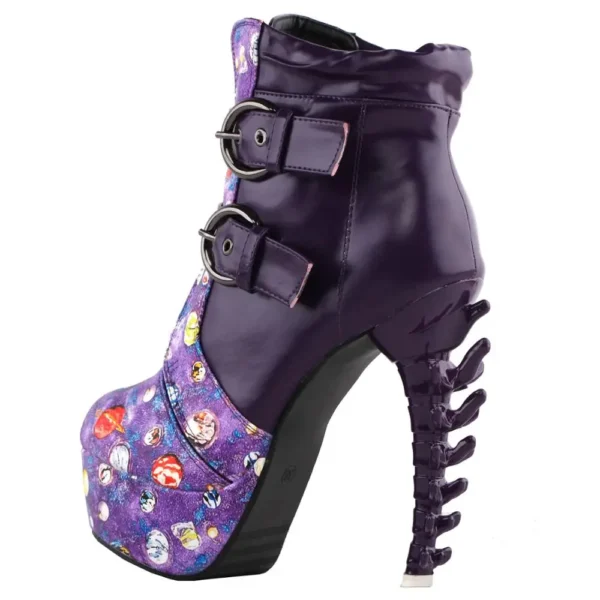 Punk Vintage Rockabilly Purple Boots - Image 3