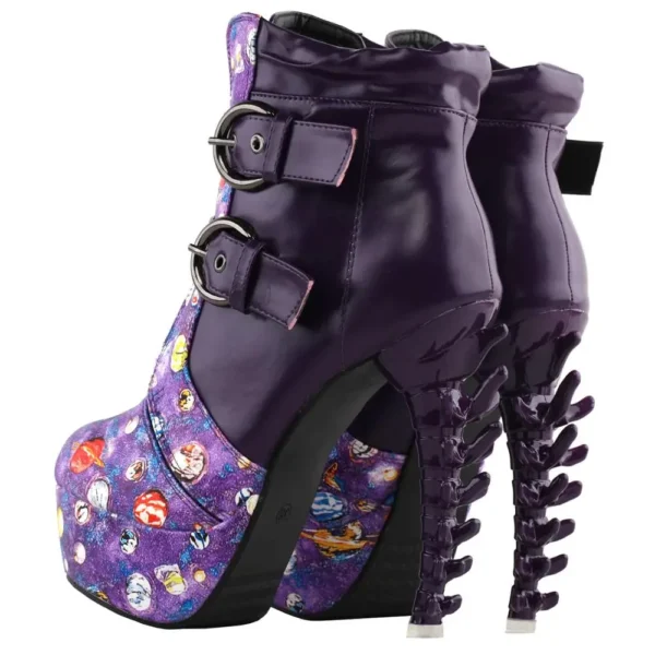 Punk Vintage Rockabilly Purple Boots - Image 4