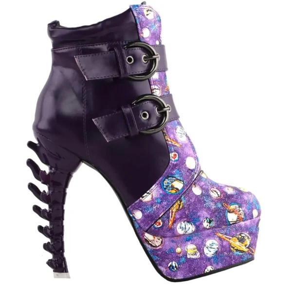 Punk Vintage Rockabilly Purple Boots