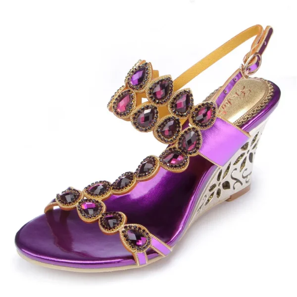 Purple Wedge Sandals - Image 5