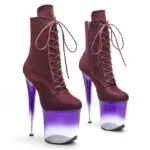 20CM/8inches purple crystal platform boots